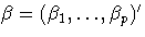 {{\beta}=( {\beta}_{1}, { ... } , {\beta}_{p}{)'}}