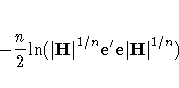 -\frac{n}2
{\ln}({|{H}|}^{1/n}{e'}e{|{H}|}^{1/n})