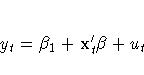 y_{t} = {\beta}_{1} + {x_{t}'}{\beta} + u_{t}