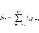 \hat{N}_t = \sum_{i=-m}^m \lambda_i y_{t-i}