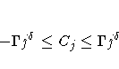 -\Gamma j^{\delta} \le C_j \le \Gamma j^{\delta}