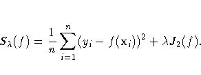 S_\lambda(f) = \frac{1}n \sum^n_{i=1} (y_i-f(x_i))^2 +
\lambda J_2(f).