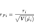 r_{Pi} = \frac{r_{i}}{\sqrt{V(\hat{ \mu_{i}})}}