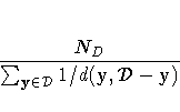 \frac{N_D}{\sum_{y\in {\cal D}} 1/d(y,{\cal D}-y)}
