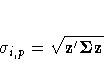 \sigma_{i,p}=\sqrt{z'{\Sigma z}}