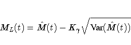 M_{L}(t) = \hat{M}(t) - K_{\gamma}\sqrt{{Var}(\hat{M}(t))}