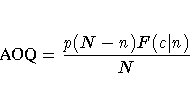 {AOQ}=\frac{p(N-n)F(c| n)}N