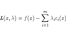 L(x,\lambda) = f(x) - \sum_{i=1}^m \lambda_i c_i(x)
