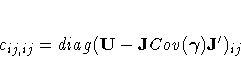 c_{ij,ij} = diag(U- JCov({\gamma}) J^')_{ij}