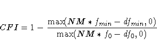 CFI = 1 - {{\max(NM*f_{min}-df_{min},0)} \over {\max(NM*f_0-df_0},0)}