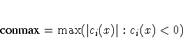{conmax} = \max(| c_i(x)| : c_i(x) \lt 0)