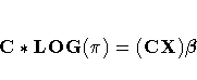 C * {LOG}({\pi}) = ({CX}) {\beta}