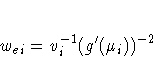 w_{ei} = v_i^{-1}(g^'(\mu_i))^{-2}