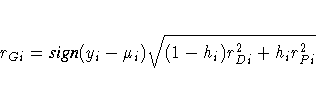 r_{Gi} = {sign}(y_i - \mu_i)
\sqrt{(1 - h_i)r_{Di}^2 + h_i r_{Pi}^2}