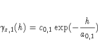 \gamma_{z,1}(h) = c_{0,1}\exp(-\frac{h}{a_{0,1}})