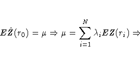 E\hat{Z}(r_0) = \mu \Rightarrow \mu = \sum_{i=1}^N\lambda_iEZ(r_i) \Rightarrow \