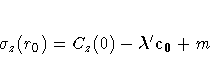 \sigma_z(r_0) = C_z(0) - {{\lambda}^'} {c_0} + m