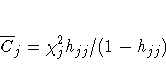 \overline{C}_j=\chi_j^2 h_{jj} / (1-h_{jj})