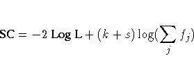 {SC}=-2{ Log L}+(k+s)\log(\sum_jf_j)