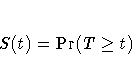S(t)={\rm Pr}(T \geq t)