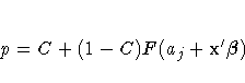p = C + (1 - C) F(a_j + {x^'{\beta}})