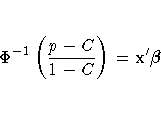 \Phi^{-1}(\frac{p-C}{1-C}) = {x^'{\beta}}