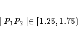 | P_1P_2 | \in [1.25,1.75)