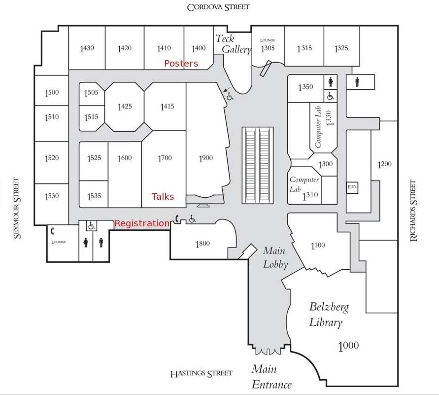Map of Ground Floor, SFU Harbour Centre