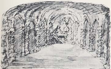 Drawing of Pope in his Grotto. By William Kent (?)