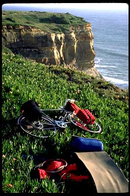 Clifftop campsite near Ribamar, Portugal