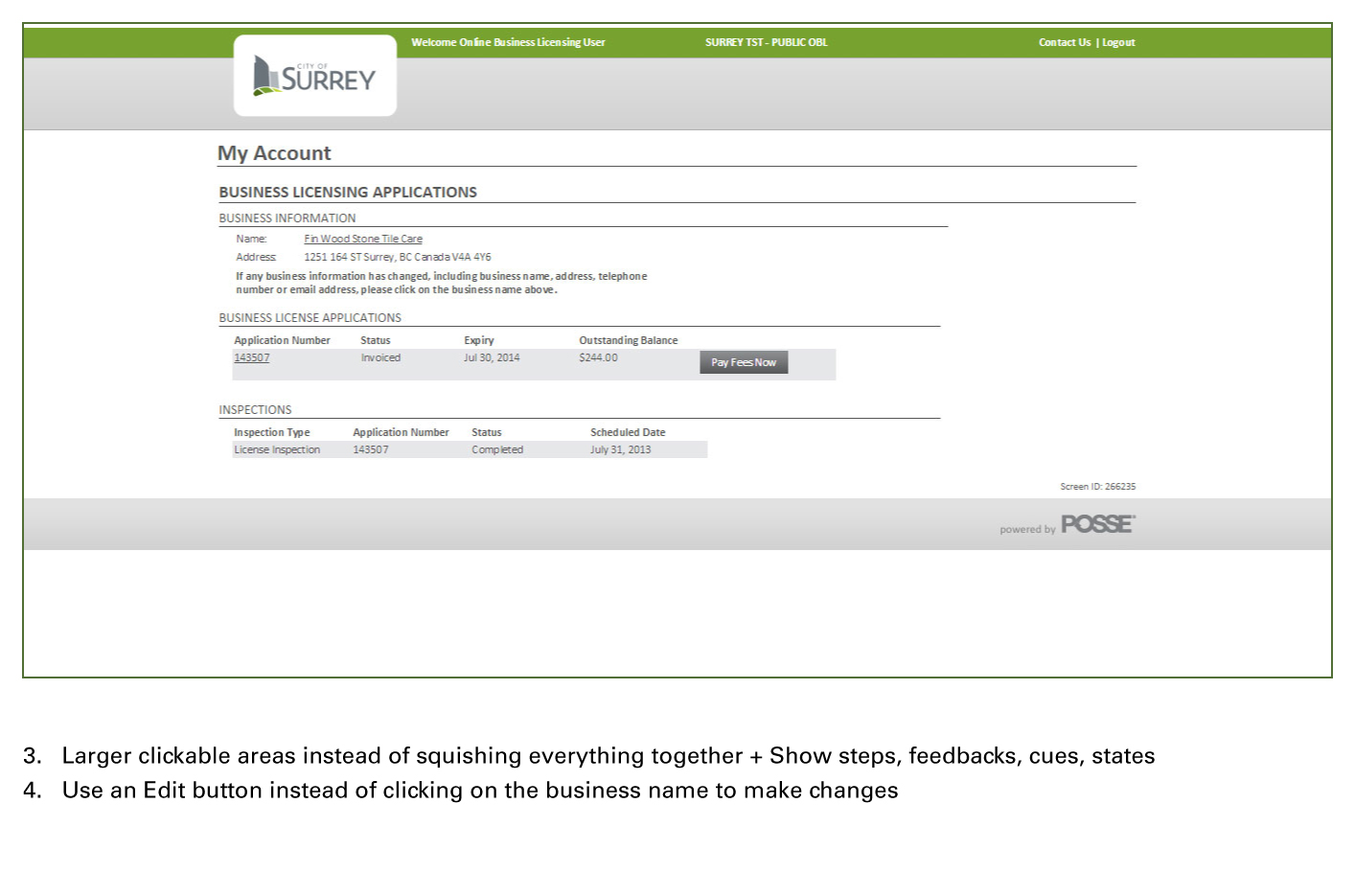 old business licence online service heuristic evaluation