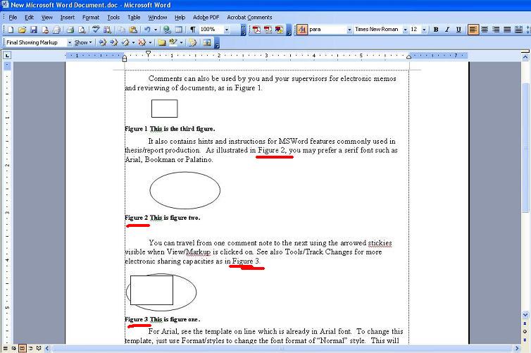Using cross-reference in MS Word