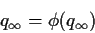 \begin{displaymath}q_\infty = \phi(q_\infty)
\end{displaymath}
