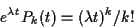 \begin{displaymath}e^{\lambda t}P_k(t) = (\lambda t)^k/k!
\end{displaymath}