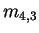 $\displaystyle m_{4,3}$