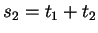 $ s_2=t_1+t_2$