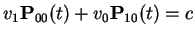 $\displaystyle v_1{\bf P}_{00}(t) + v_0{\bf P}_{10}(t) = c
$