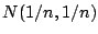 $ N(1/n,1/n)$