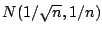 $ N(1/\sqrt{n},1/n)$