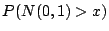 $ P(N(0,1) > x)$