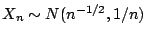 $ X_n \sim N(n^{-1/2},1/n)$