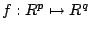 $ f: R^p\mapsto R^q$