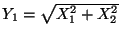 $ Y_1=\sqrt{X_1^2+X_2^2}$
