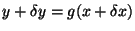 $ y+\delta y = g(x+\delta x)$
