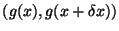 $ (g(x), g(x+\delta x))$