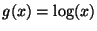 $ g(x) = \log(x)$