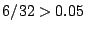 $\displaystyle 6/32 > 0.05$