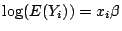 $ \log(E(Y_i)) = x_i\beta$
