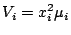 $\displaystyle V_i = x_i^2 \mu_i
$