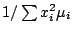 $ 1/\sum x_i^2\mu_i$